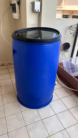 200L Blue Plastic Drum / Storage Barrel - Good Condition