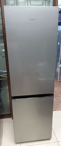 Hitachi 2-Door Bottom Freezer Refrigerator - Silver, Good Condition