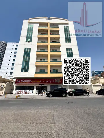 شقه غرفه وصاله مع بلكونه في منطقه الراشدية 2 بجوار الفالكون تاور موقع ممتاز