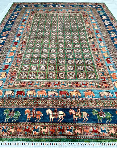 300 x 240 cm // Handmade Pazyryk Afghan Wool Carpet
