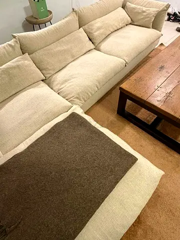 Sectional feather filled sofa