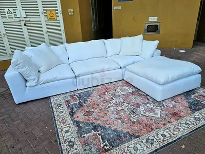 White Fabric Original Oulton Luscious feather filled sofa