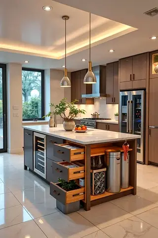Modern Kitchen Island with Storage