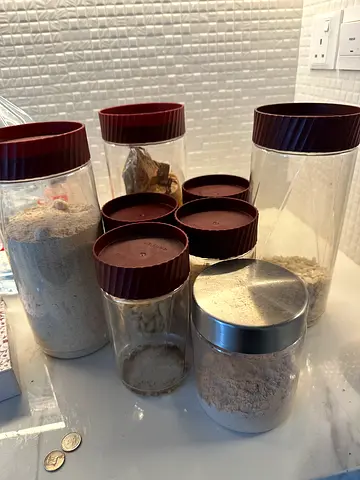 Set of 8 Kitchen Storage Jars with Lids