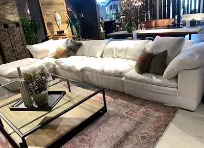 Cloud Marina home lucious sofa white linen fabric