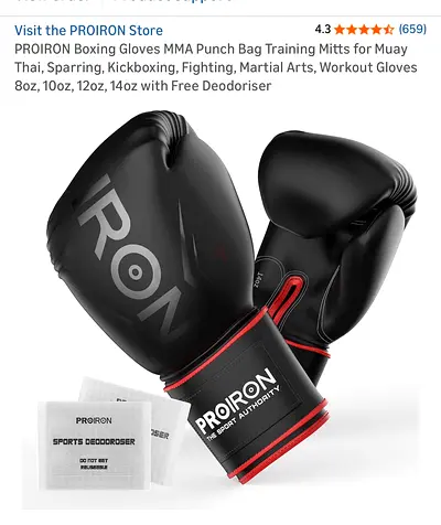 PROIRON Boxing Gloves MMA Punch Bag Training Mitts for Muay Thai, Sparring, Kickboxing, Fighting