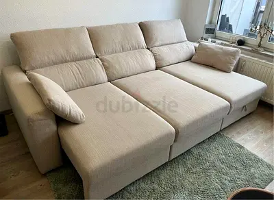 Ikea Eskelstuna L shape sofa bed Beige
