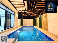 A ready-to-move-in villa with electricity, water, and air conditioning, featuring a swimming pool, r