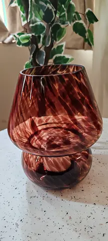 Brown Swirled Glass Decorative Vase — Medium Size