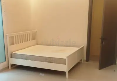 White Wooden Double Bed Frame with Mattress (Fair Condition)