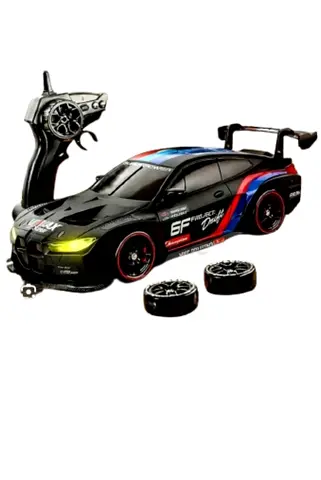 2.4GHz Remote Control Racing Car with Spare Wheels - Black Great for Racing Enthusiasts