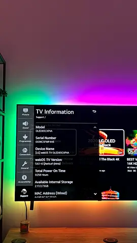 LG OLED65CXPVA 65-inch OLED Smart TV - Working, Ambient LED Backlight