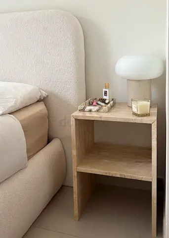 Minimalist Travertine Bedside Nightstands