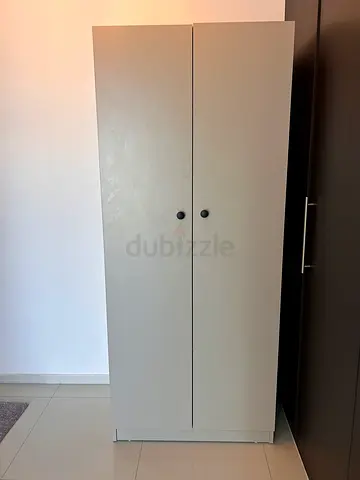 Brand new 2-Door Tall Wardrobe Grey - With 1 Year Warranty