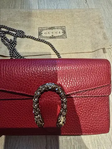 Gucci Dionysus Red Leather Small Shoulder Bag (Authentic) - very good condition