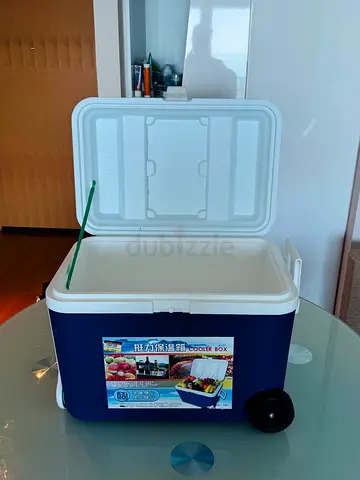 Large Wheeled Cooler Box - Portable Ice Chest with Handle