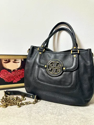 Preloved Tory Burch Leather two way tote bag