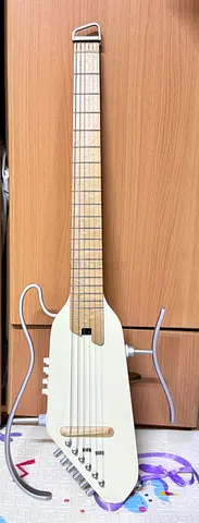Donner HUSH I PRO Travel Acoustic Electric Guitar - Pearlescent White