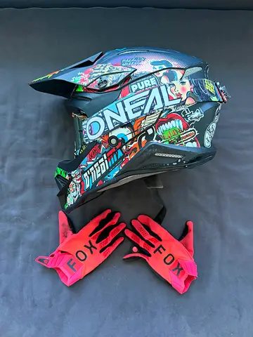 Motocross equipment - boots 42-43, helmet L, chest and knee protector S , gloves M, pants S, mask….