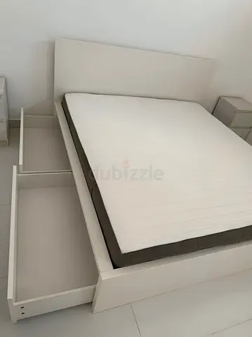 Ikea malm king storage bed with ikea mattress 180*200
