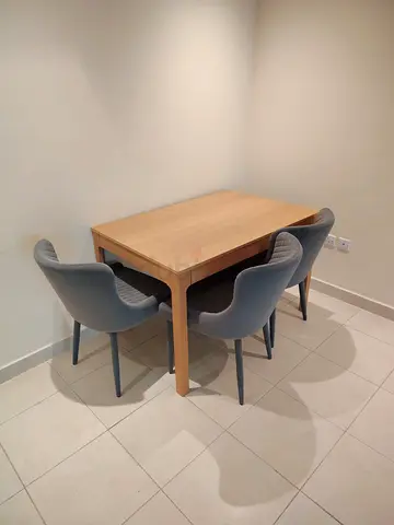 IKEA EKEDALEN Solid Wood Dining Table with 4 Upholstered Chairs - Compact Set ( PICKUP ONLY)
