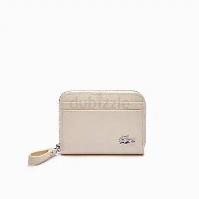 Lacoste Womens Piqué-effect Canvas Zip Wallet
