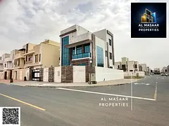 Corner villa for sale in Al Bahia area, super deluxe finishing, prime location, freehold ownership f