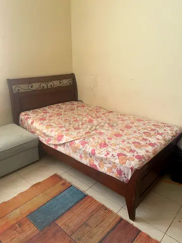 Solid Wood Double Bed Frame with Mattress - Good Condition- made in Malaysia