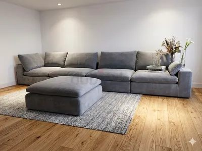 Pianca feather 🪶 filled modular sofa with ottoman