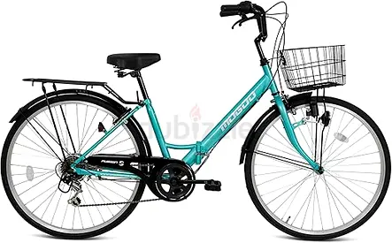 Lightweight City Step-Through Bicycle with Front Basket and Rear Rack Foldable!