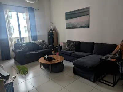 Dark grey L-shaped (3-seater) corner sofa set with 2-seater couch - good condition