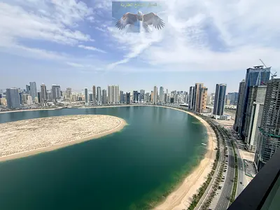 تيراس الشارقة | افخم ثلاث غرف وصالة في الممزر | غرف ماستر | اطلالة بحرية | 2 باركن | جم ومسبح | كيدزر اريا | غرفة خادمه ماستر