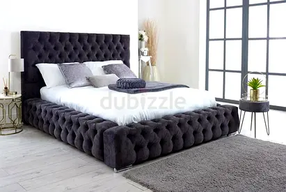 Brand New King Size Luxury Tufted Velvet Bed Frame with Thick Sideboards - LegBoard
