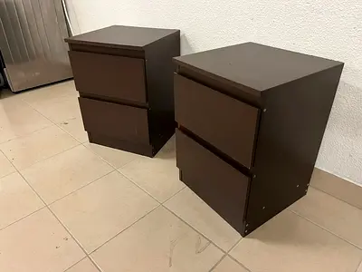 KULLEN bedside tables from IKEA, dark brown