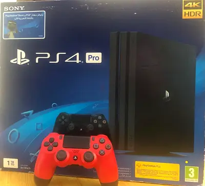 Sony PS4 Pro 1TB with 1 DualShock Controllers ( Red )