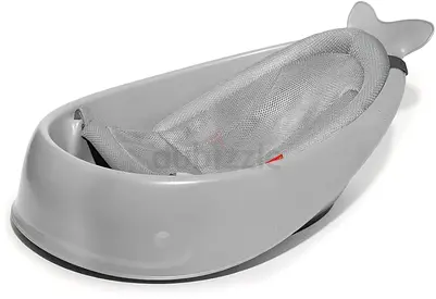 Skip hop Baby Whale Bath Tub with Mesh Sling - Gray