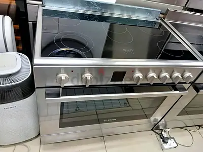 Bosch latest model full electric ceramic 5 hobs stove oven fan cooking range 90x60 digital touch tim