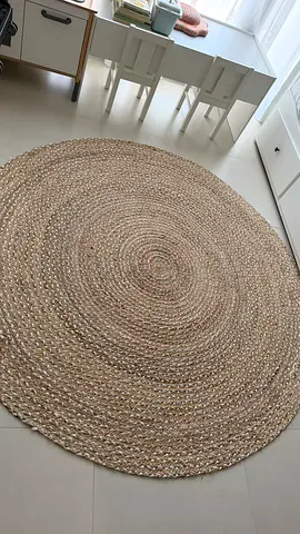 Round Natural Jute/Raffia Braided Rug - 180cm (Good Condition)