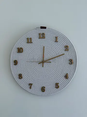 Elisa Wall Clock - 47 cm — White with Gold Numbers