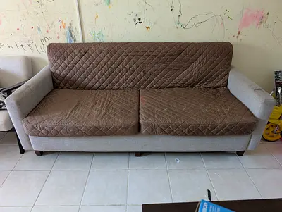 3-Seater and 2-seater Fabric Sofa with Removable Quilted Covers - Good Condition