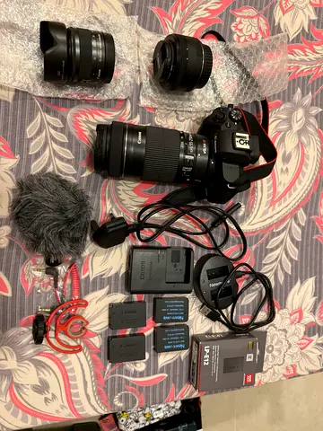 M50 Mark ii with EF-M 15-45mm kit lens, EF 50mm f/1.8 STM lens, EF-S 55-250mm f/4-5.6 IS STM Lens