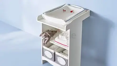 White ikea Changing Table with Built-in Shelves Good Condition