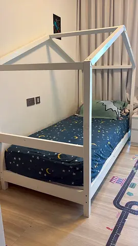White Wooden House Frame Single Kids Bed