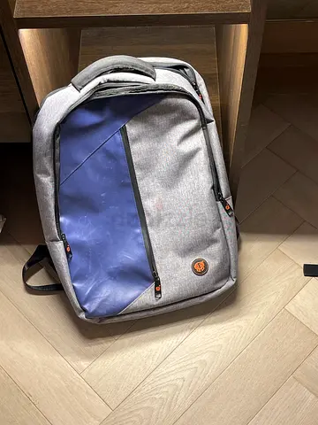 Grey and Blue Everyday Backpack - Good Condition