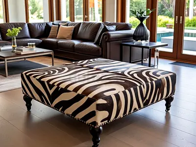 The One Ottoman Natural Cow Skin