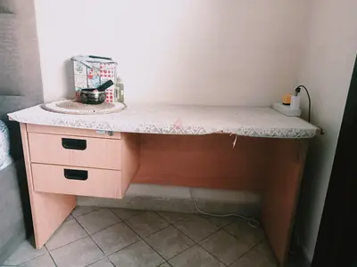 Light Wood Study Desk with Two Drawers — Good Condition