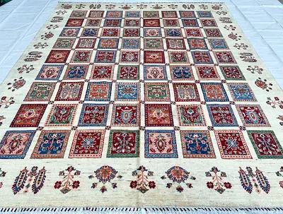 250 x 300 cm || Handmade Beige Bakhtiari Wool Carpet
