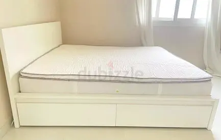 IKEA Malm Queen size bed frame with mattress - good condition
