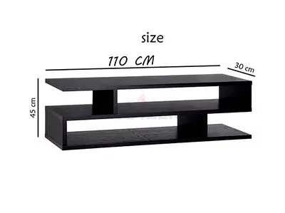 Modern Low TV Stand / Coffee Table - 110cm Dark Wood