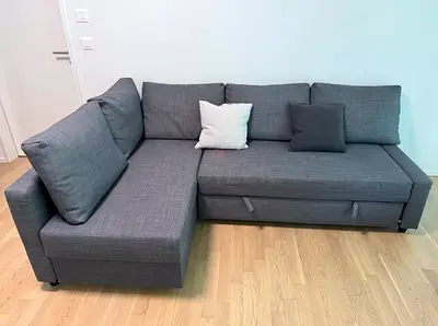 Ikea Gray L-shaped/corner sofa bed (FRIHETEN)